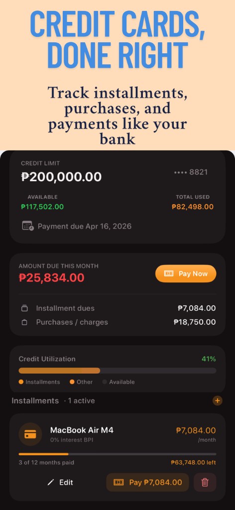Home screen widgets for budgets and monthly summary