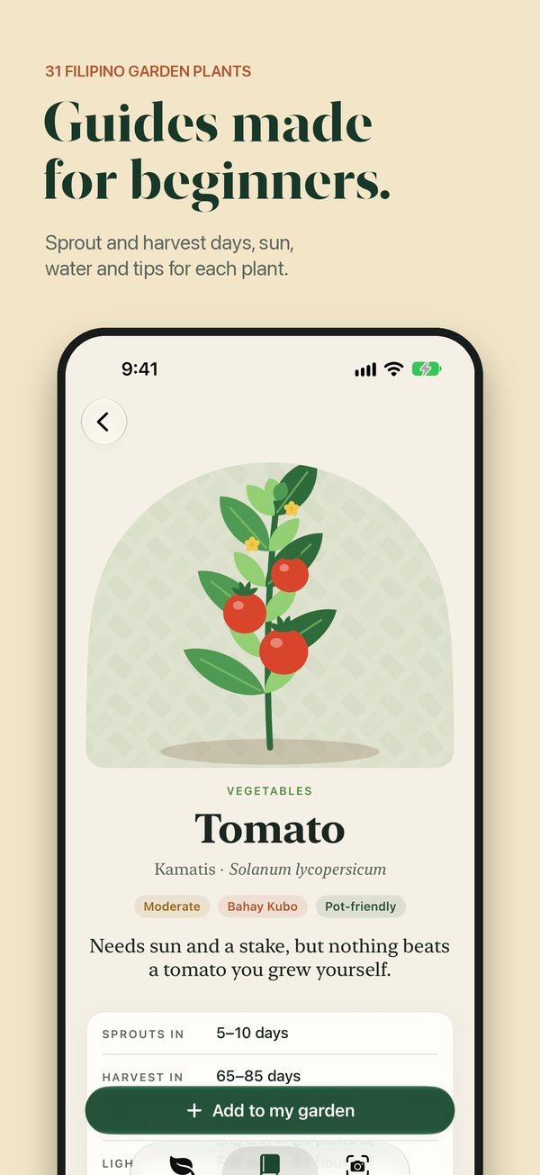 Guides made for beginners: sprout and harvest days, sun, water and tips