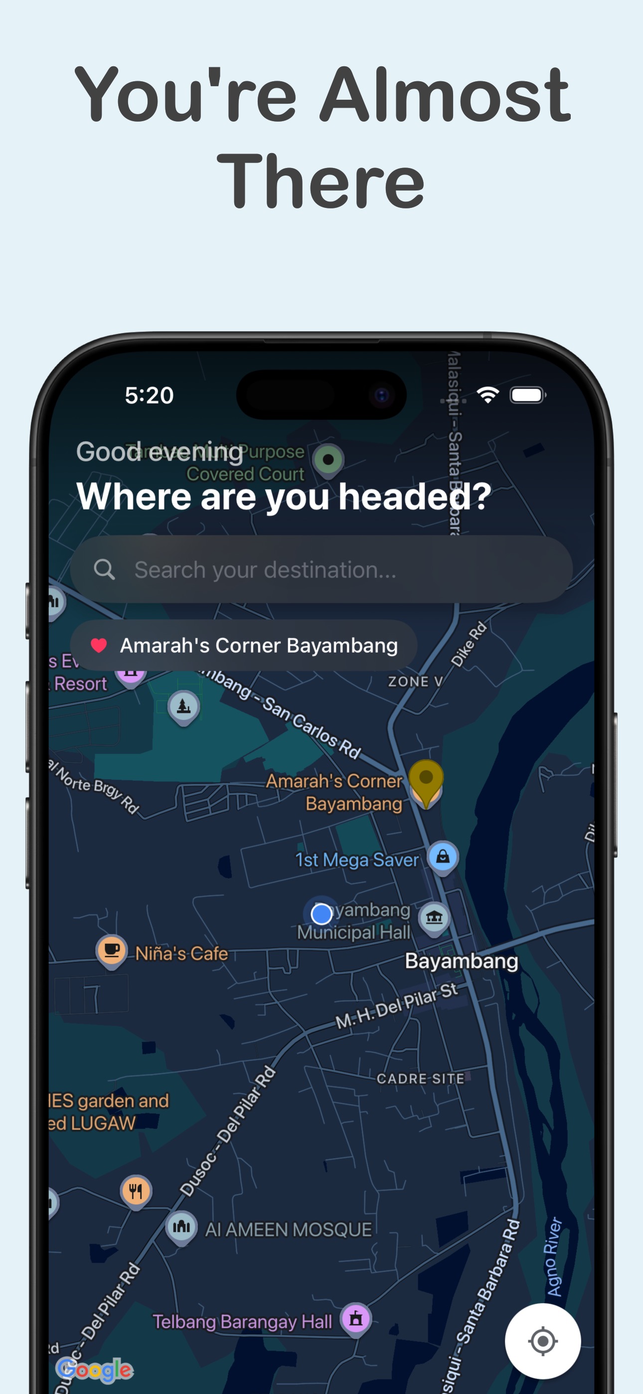 You're Almost There main screen